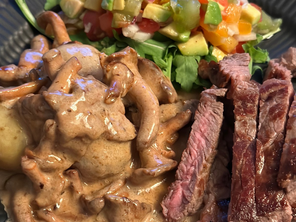 Ripeye med Kantereller