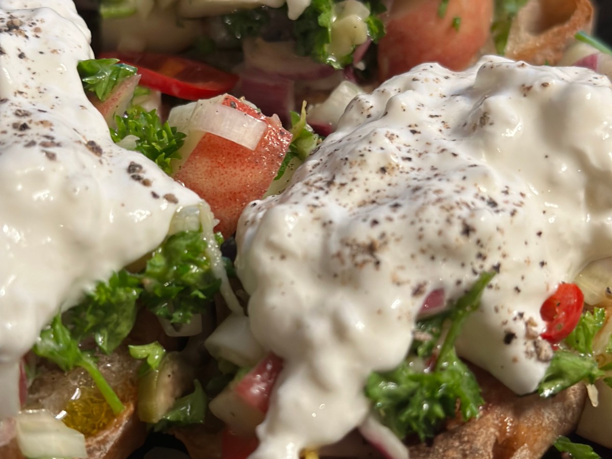 Bruschetta med fersken